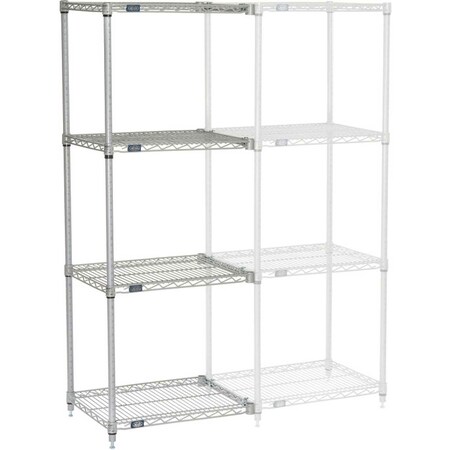 Nexel 5 Tier Silver Epoxy Wire Shelving Add-On Unit, 24W x 18D x 86H A18248EP5